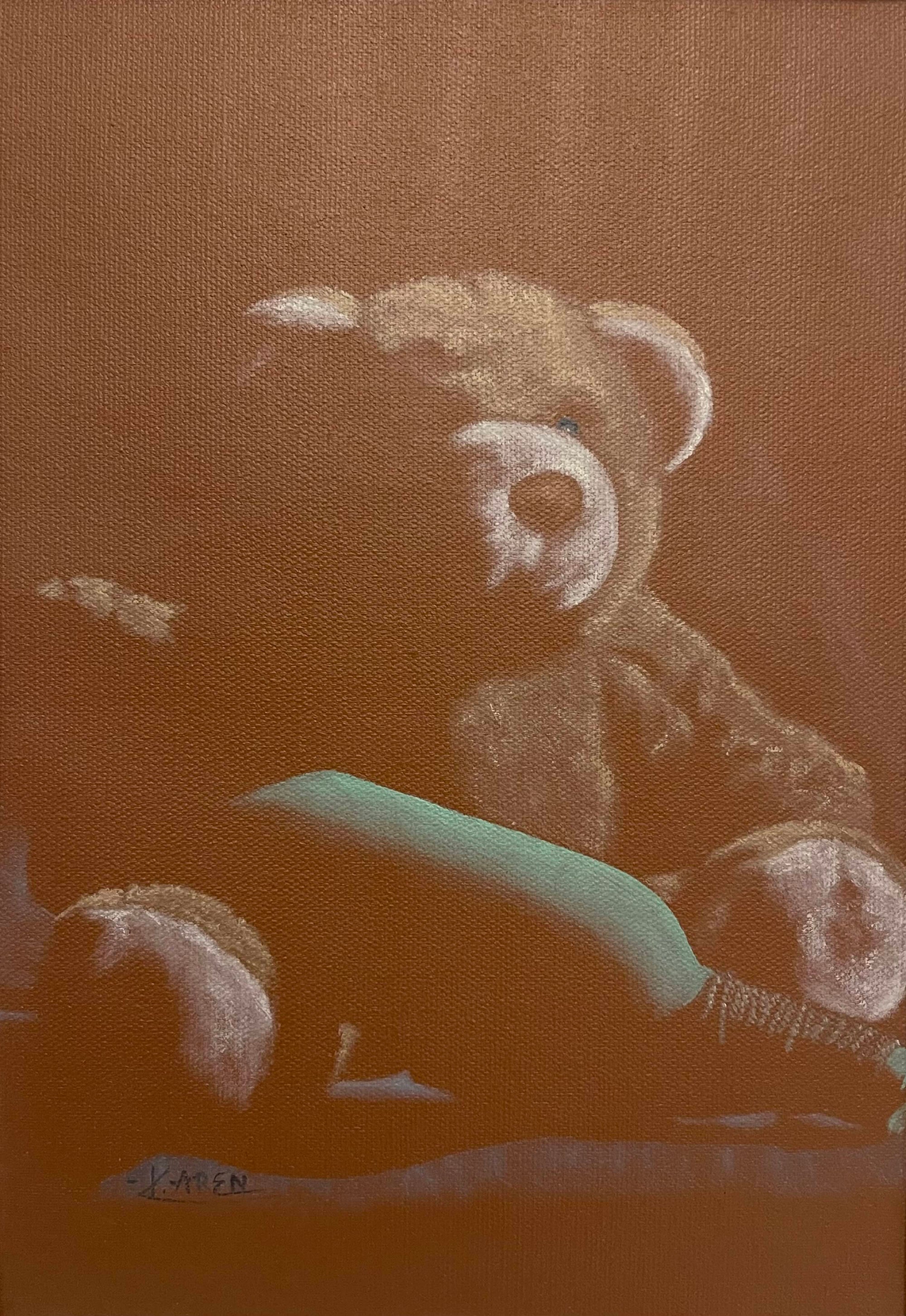 Teddy mit grüner Flasche